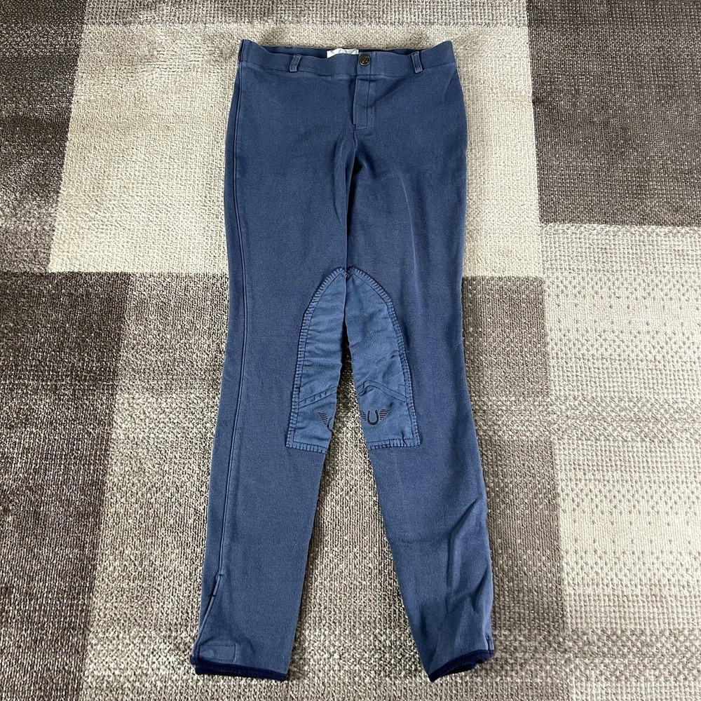 Tuff‎ Rider Breeches Womens 26 Equestrian Riding Pants Blue Pull On Patch